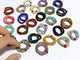 24 Types Crystal Beaded Rings Wholesale Moss Agate Chevron Amethyst Red Jasper