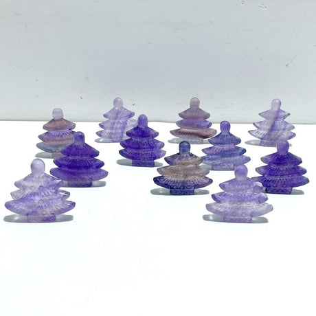 Purple Fluorite Christmas Tree Carving Wholesale - Wholesale Crystals