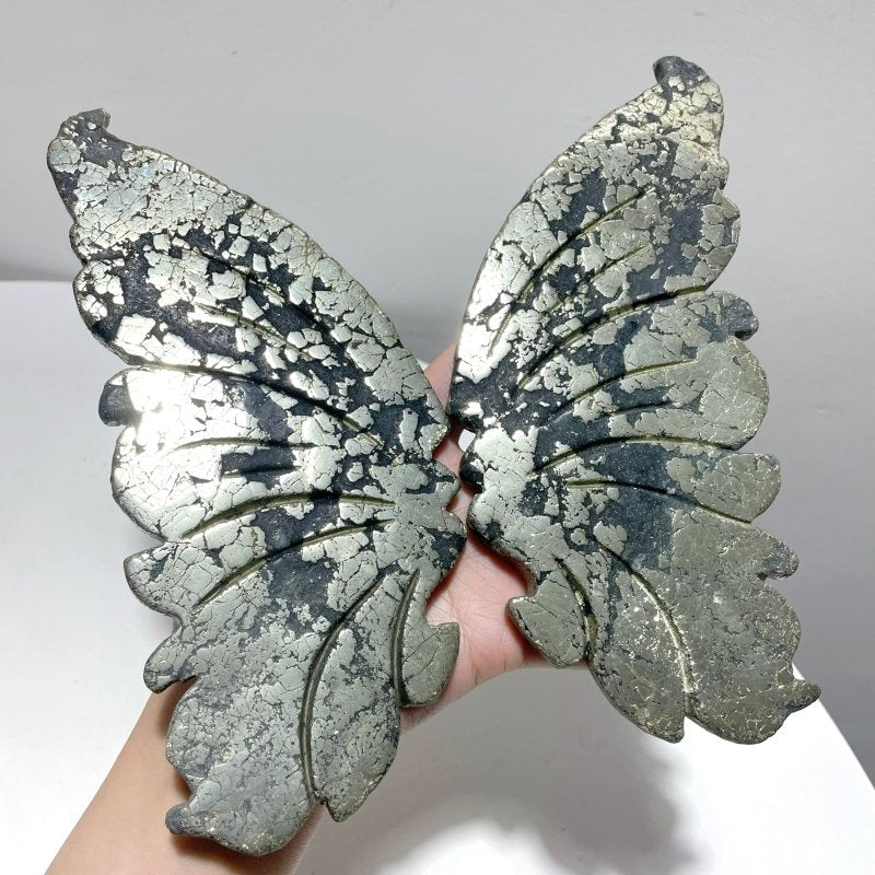 Pyrite Butterfly Carving With Stand - Wholesale Crystals