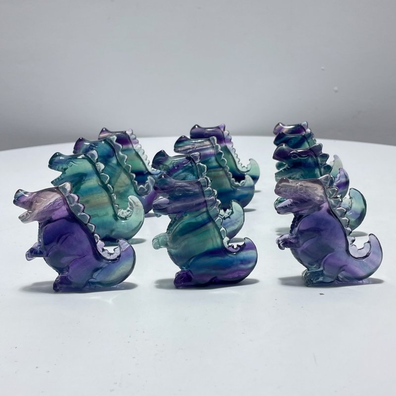 Rainbow Fluorite Dinosaur Carving Wholesale - Wholesale Crystals