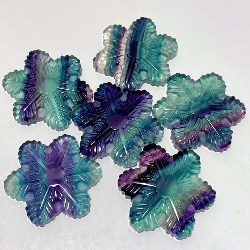 Rainbow Fluorite Snowflake Carving Wholesale - Wholesale Crystals