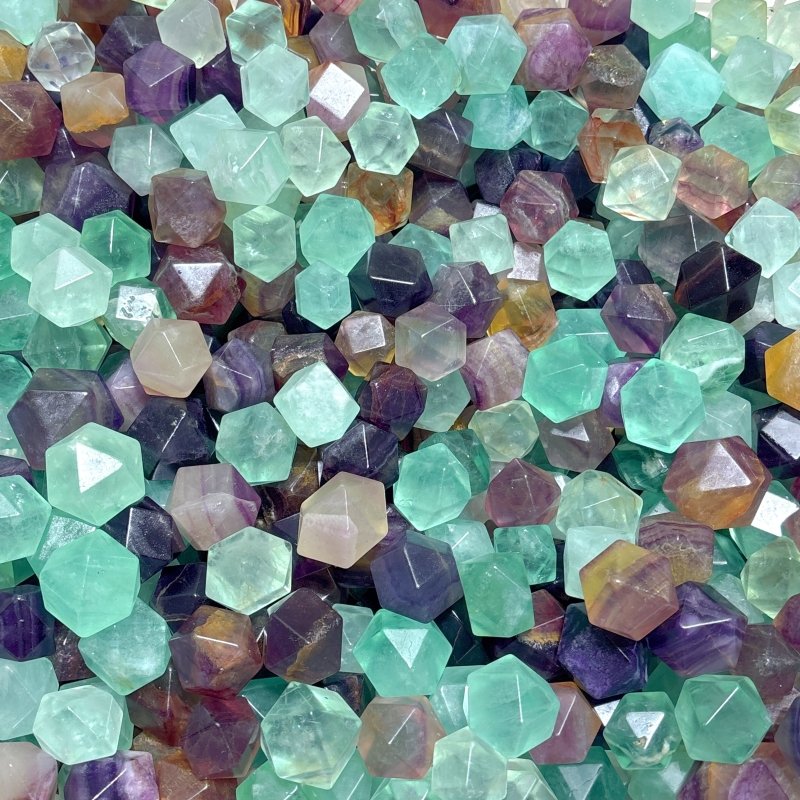 Rainbow Fluorite Tetradecahedron Shaped Tumbled Wholesale - Wholesale Crystals