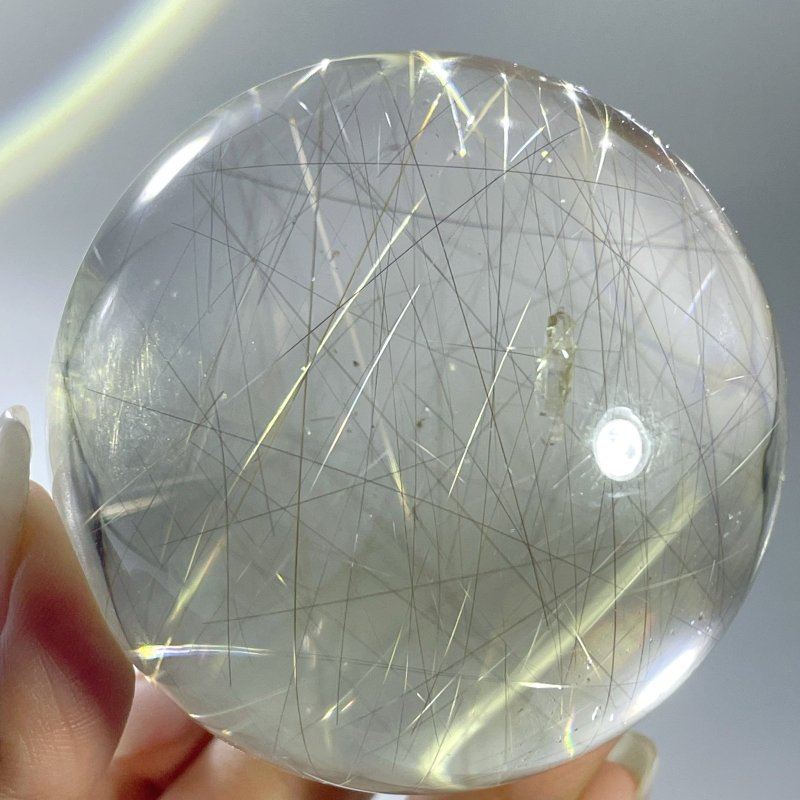 Rare Gold Rutile Quartz Crystal Sphere For Collection - Wholesale Crystals