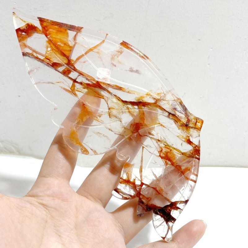 Red Fire Quartz Butterfly Wing Carving With Stand -Wholesale Crystals
