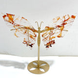 Red Fire Quartz Butterfly Wing Carving With Stand -Wholesale Crystals