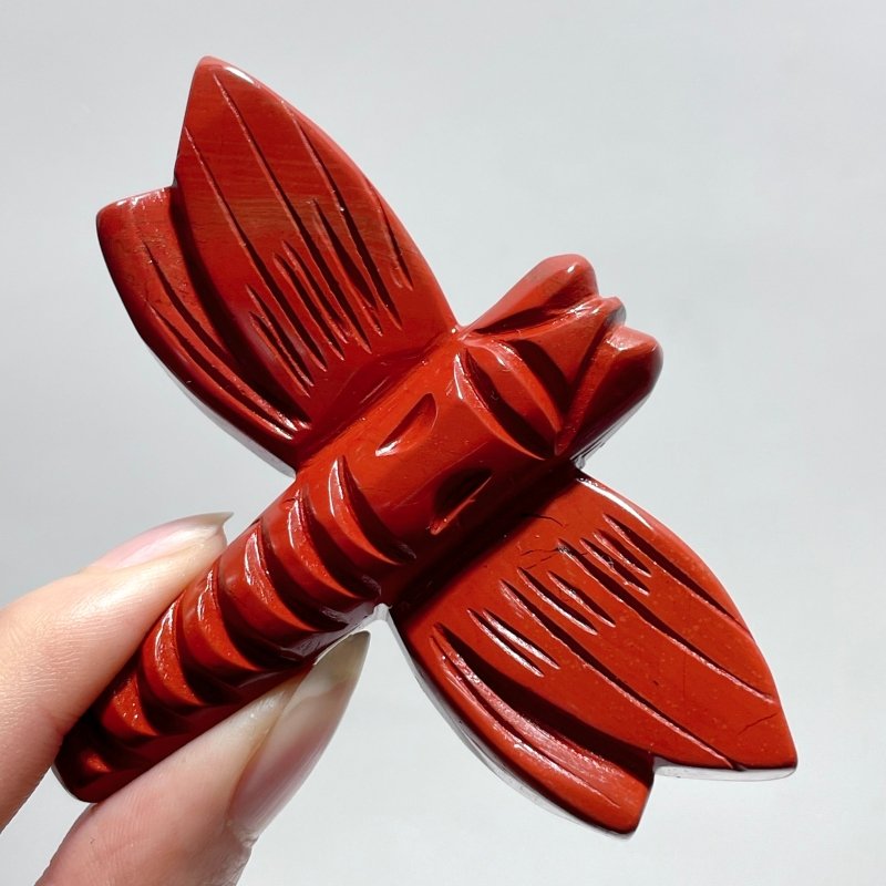 Red Jasper Clear Quartz Dragonfly Crystal Carving Wholesale - Wholesale Crystals