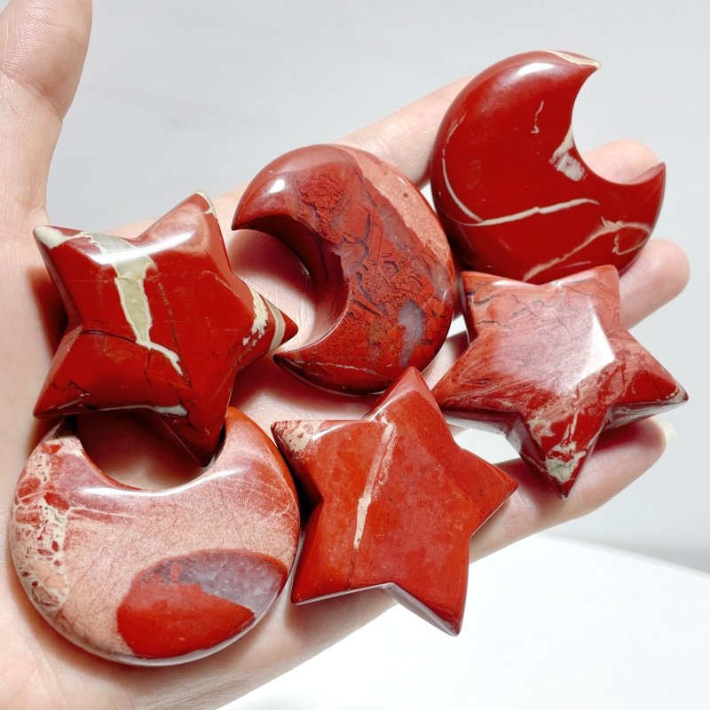 Red Jasper Moon And Star Wholesale - Wholesale Crystals