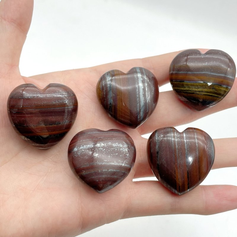 Red&Yellow Tiger Eye Mixed Iron Heart Wholesale - Wholesale Crystals