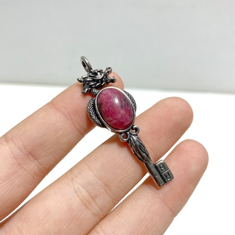 Rhodonite Key Pendants Dragon Shape Wholesale - Wholesale Crystals