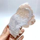 Sakura Flower Agate Butterfly Wing Carving With Stand - Wholesale Crystals