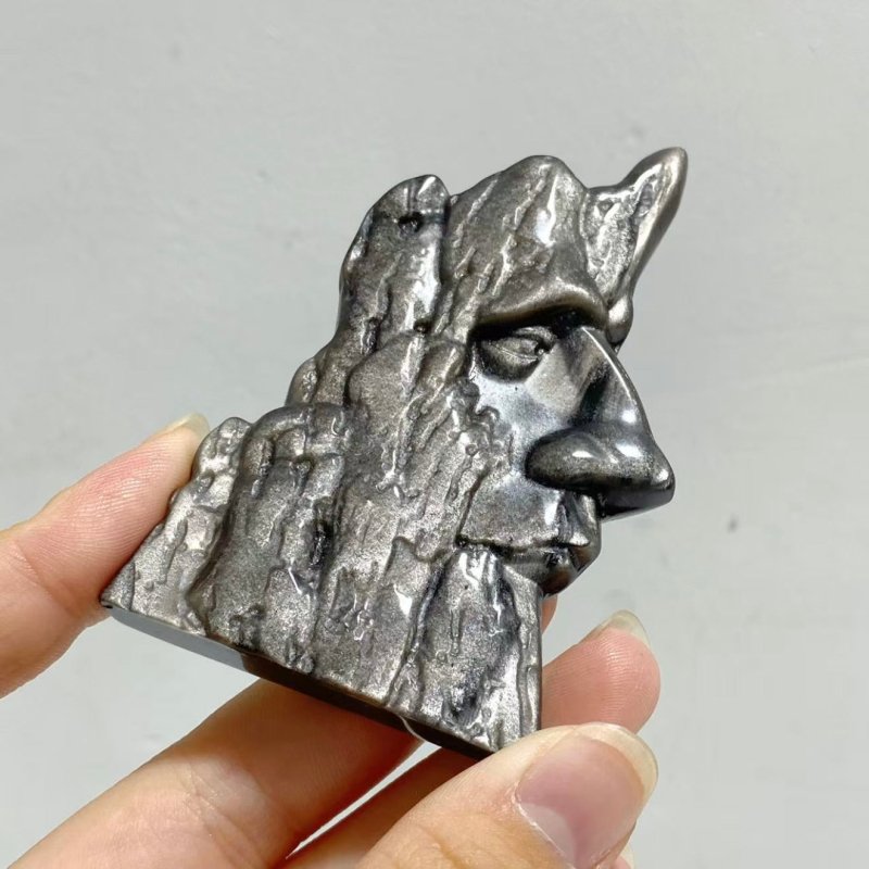 Silver Sheen Obsidian Face Carving Wholesale -Wholesale Crystals