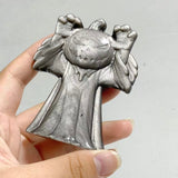 Silver Sheen Obsidian Halloween Pumpkin Ghost Carving Wholesale -Wholesale Crystals