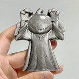 Silver Sheen Obsidian Halloween Pumpkin Ghost Carving Wholesale -Wholesale Crystals