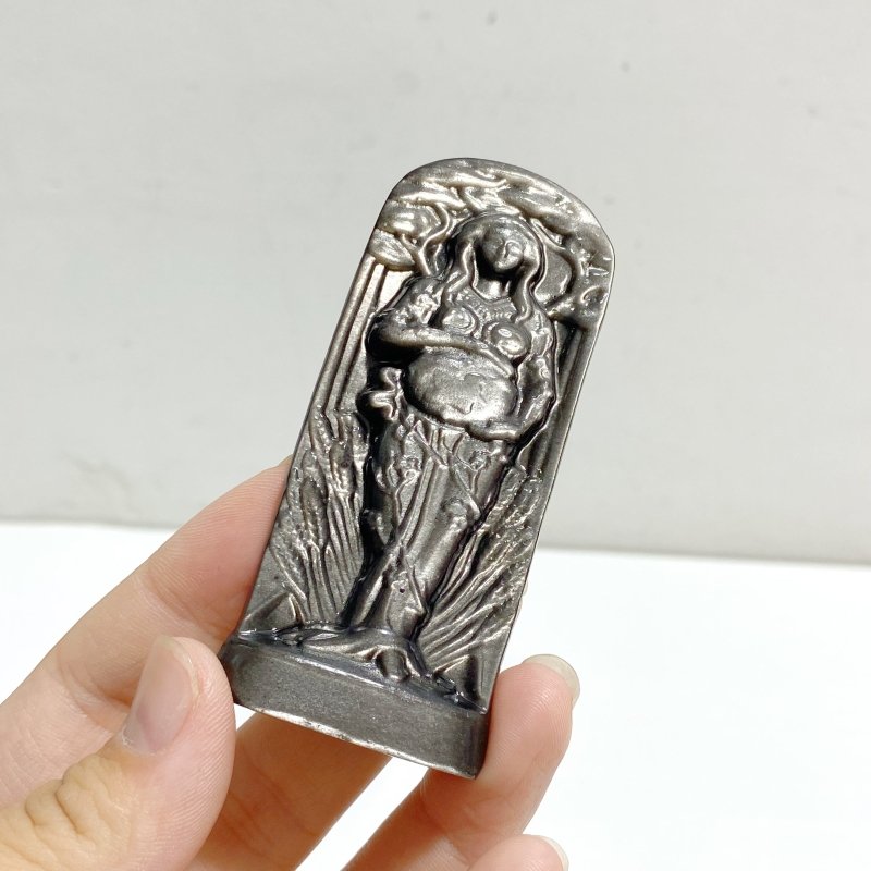 Silver Sheen Obsidian Pregnant Woman Carving Wholesale -Wholesale Crystals