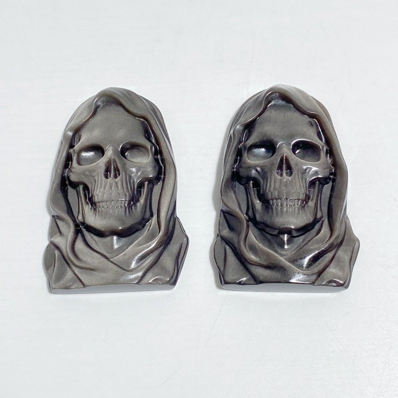 Silver Sheen Obsidian Skull Carving Wholesale -Wholesale Crystals