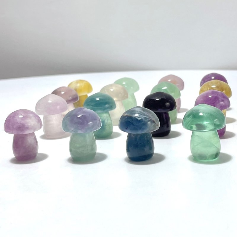 Small Colorful Fluorite Mushroom Carving Wholesale - Wholesale Crystals