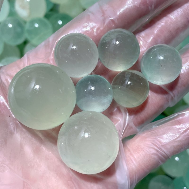 Small Light Green Fluorite Transparent Sphere 1.8 - 3cm Wholesale - Wholesale Crystals