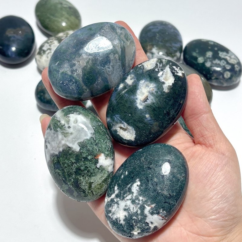 Standard Shape Moss Agate Palm Wholesale - Wholesale Crystals