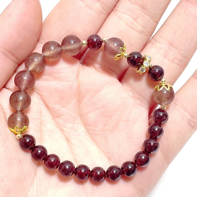 Strawberry Quartz Garnet DIY Bracelet Wholesale Original Design - Wholesale Crystals