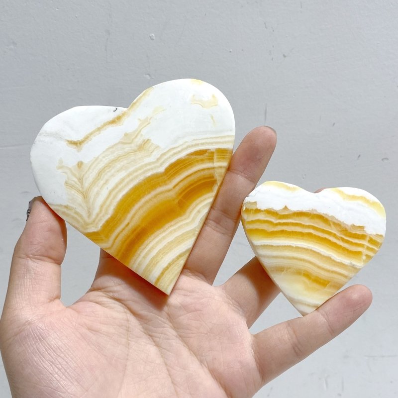 Stripe Yellow Calcite Heart Wholesale -Wholesale Crystals