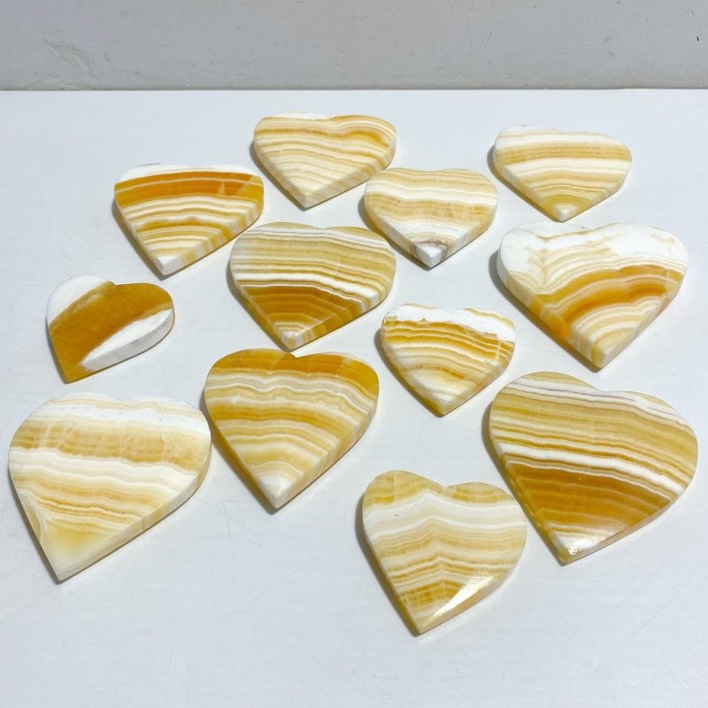 Stripe Yellow Calcite Heart Wholesale -Wholesale Crystals