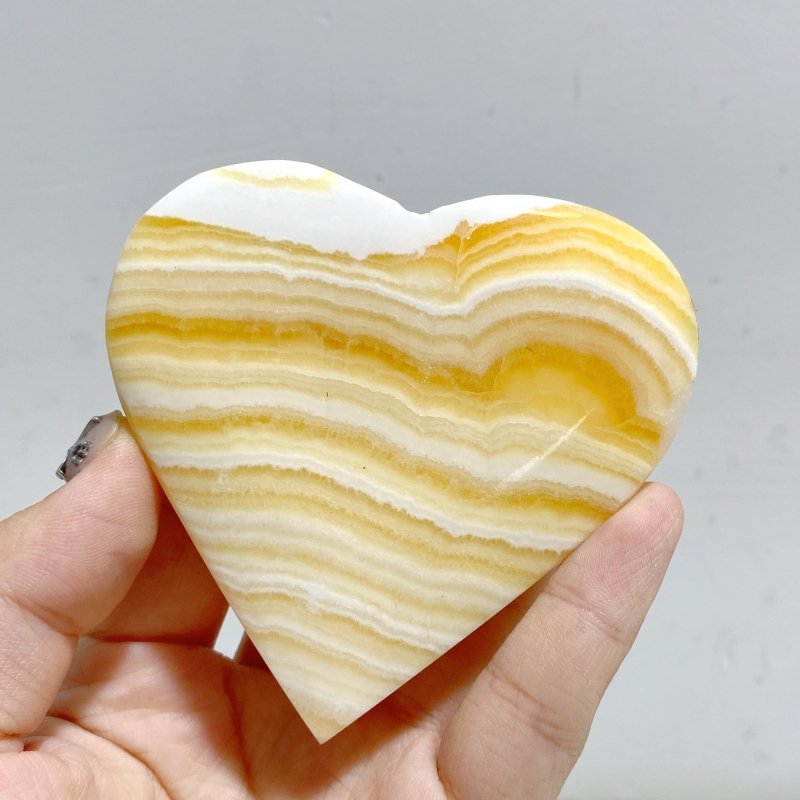 Stripe Yellow Calcite Heart Wholesale -Wholesale Crystals