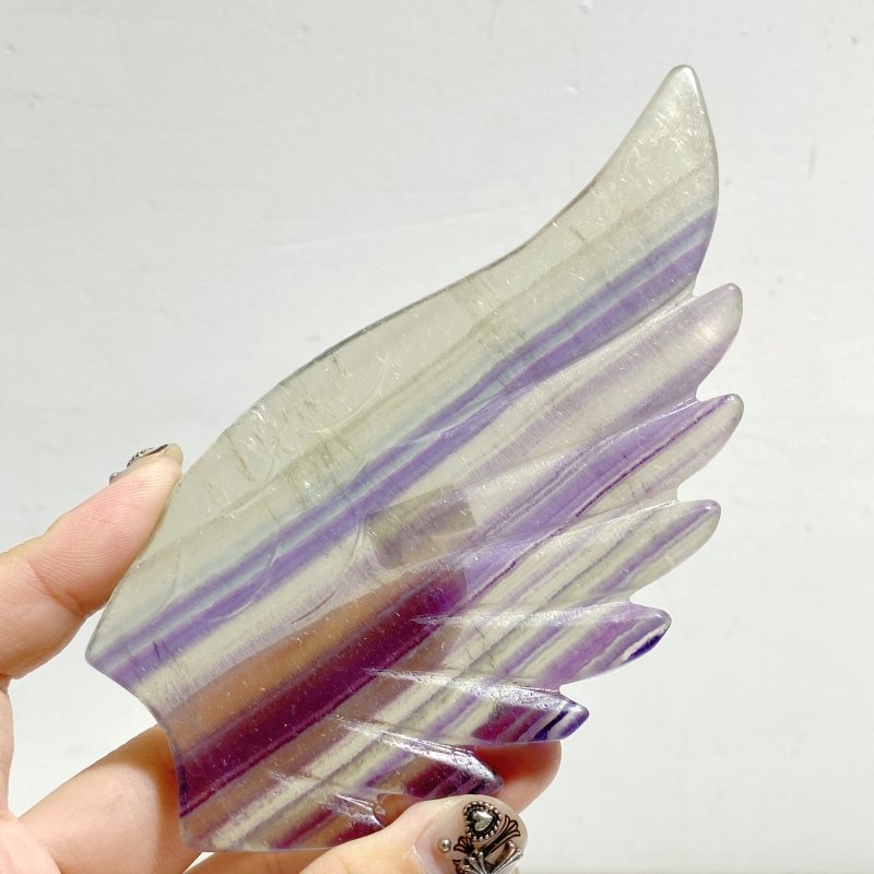 Symmetrical Fluorite Heart Wing Carving With Stand -Wholesale Crystals