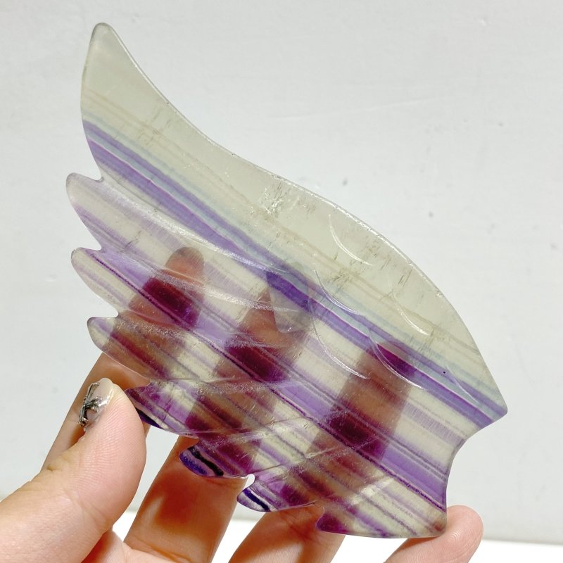 Symmetrical Fluorite Heart Wing Carving With Stand -Wholesale Crystals