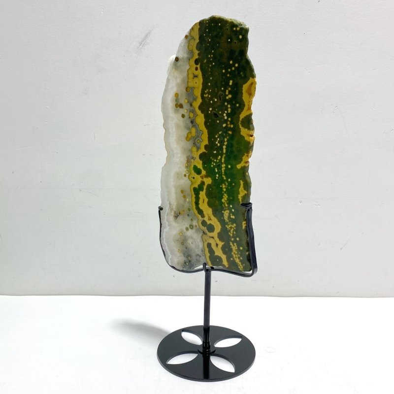 Unique 8th Vein Ocean Jasper Slab With Stand 12 - Wholesale Crystals