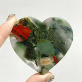 Unique Africa Blood Stone Heart Wing Carving With Stand -Wholesale Crystals