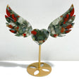 Unique Africa Blood Stone Heart Wing Carving With Stand -Wholesale Crystals