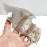 Unique Agate Demon And Angel Wing Carving With Stand - Wholesale Crystals