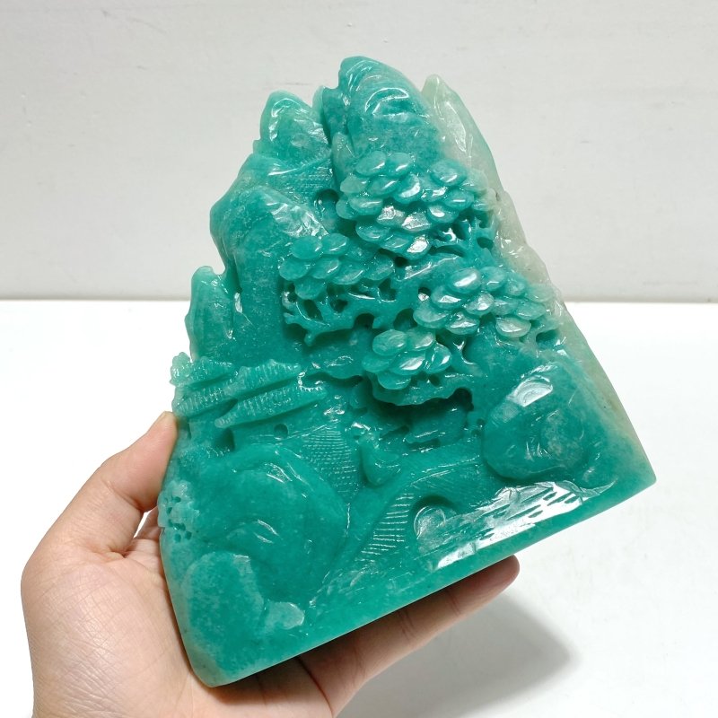 Unique Amazonite Landscape Pavilion Carving 5 - Wholesale Crystals