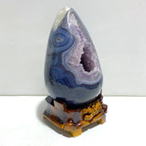 Unique Amethyst Mixed Geode Agate Calcite Dinosaur Egg Shape With Stand - Wholesale Crystals