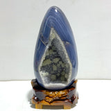 Unique Amethyst Mixed Geode Agate Calcite Dinosaur Egg With Stand - Wholesale Crystals