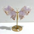 Unique Amethyst Mixed Sakura Flower Agate Butterfly Wing Carving With Stand - Wholesale Crystals