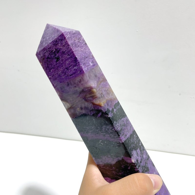 Unique Charoite Four - sided Tower For Collection A04 - Wholesale Crystals