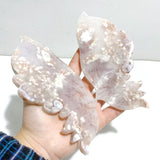 Unique Flower Agate Butterfly Wing Carving With Stand - Wholesale Crystals