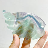 Unique Fluorite Heart Wing Carving With Stand -Wholesale Crystals