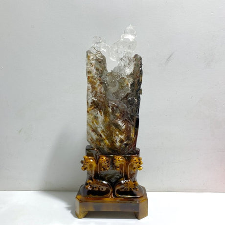 Unique Garden Quartz Chinese Dragon Carving Home Decor -Wholesale Crystals