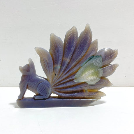 Unique Geode Druzy Agate Nine - tailed Fox Carving 2 - Wholesale Crystals