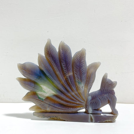 Unique Geode Druzy Agate Nine - tailed Fox Carving 2 - Wholesale Crystals