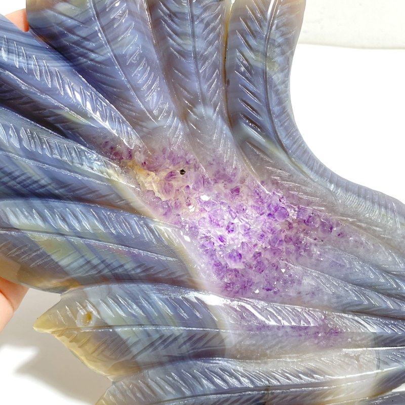 Unique Geode Druzy Agate Nine - tailed Fox Carving 3 - Wholesale Crystals