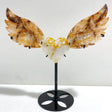 Unique Golden Hematoid Quartz Fire Quartz Heart Wing Carving With Stand -Wholesale Crystals