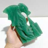 Unique Green Aventurine Flying Dragon Castle Carving 2 -Wholesale Crystals