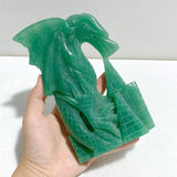 Unique Green Aventurine Flying Dragon Castle Carving 3 -Wholesale Crystals