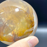 Unique Hematoid Quartz Dentritic Quartz Golden Fire Quartz Sphere With Rainbow For Collection - Wholesale Crystals