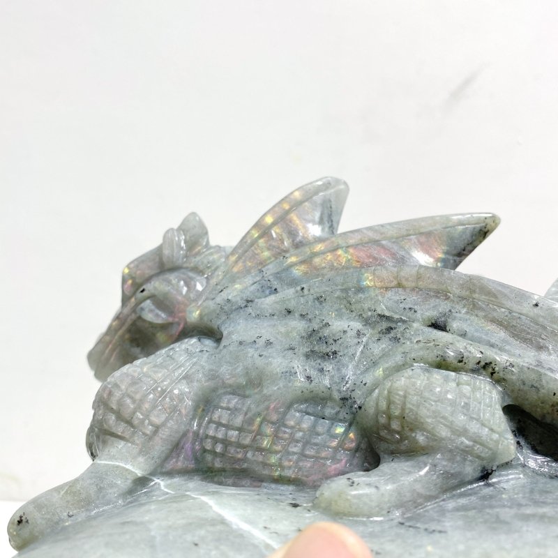 Unique Labradorite Flying Dragon Castle Carving - Wholesale Crystals