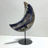 Unique Large Geode Druzy Volcano Agate Moon Carving With Stand(UV - Reactive) 4 - Wholesale Crystals