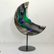 Unique Large Geode Druzy Volcano Agate Moon Carving With Stand(UV - Reactive) 4 - Wholesale Crystals